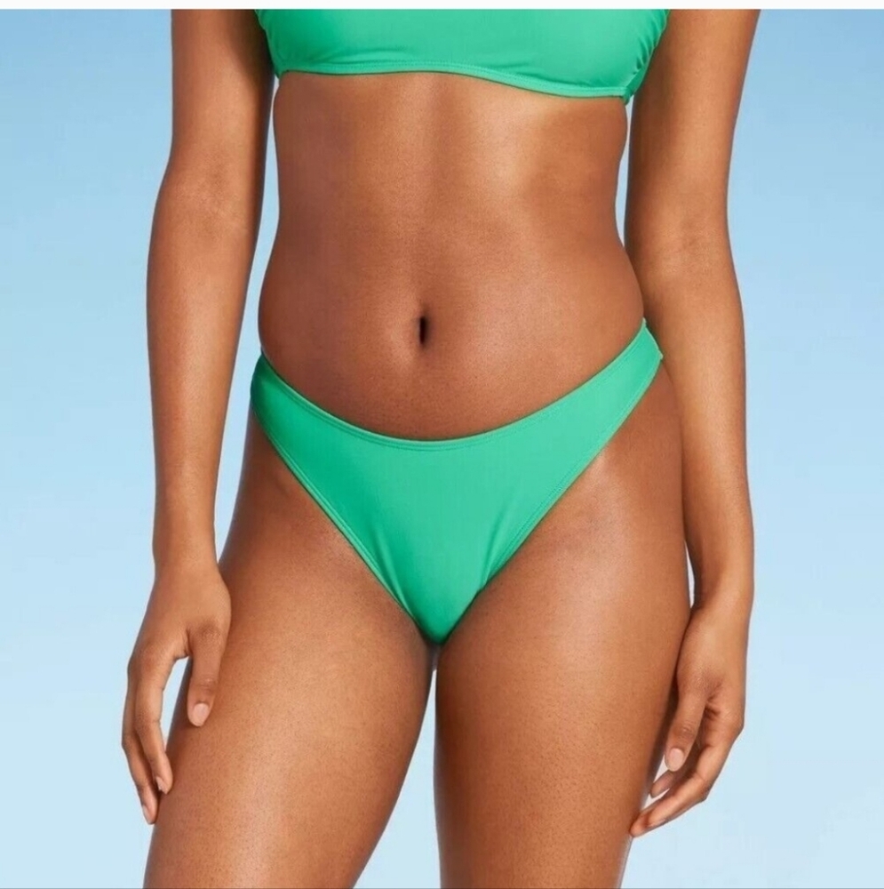 Women's High Waist/High Leg Lime Green Swim Bottoms - XL - Wild Fable